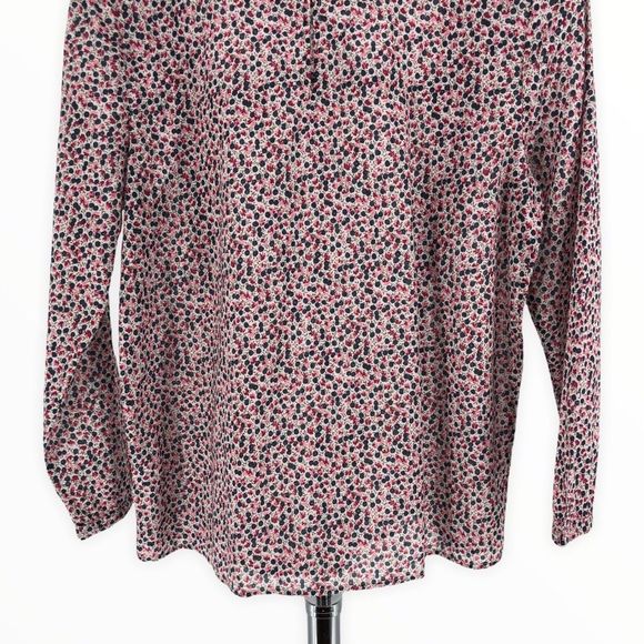 J Crew Mercantile Ditsy Floral Ruffle Trim Cotton 3/4 Sleeve Top NWT - Picture 8 of 12